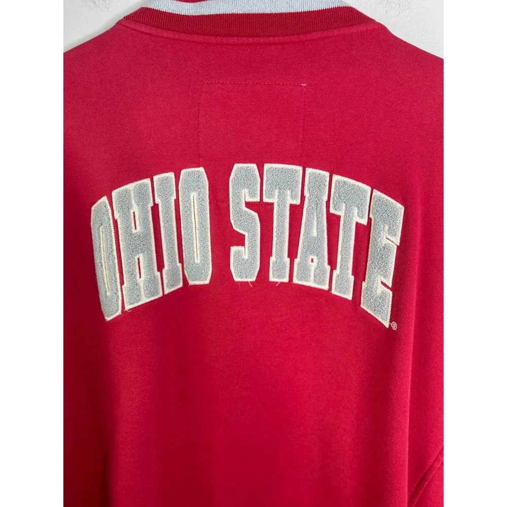 Colosseum Athletics Ohio State Buckeyes Letterman Jacket XL Red Cream Full‎ Zip